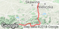 Track GPS Z Makowa na Koskową Górę i szosą na Kraków
